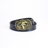 Boucle de ceinture en alliage argenté de haute qualité, personnalisée, avec un design vintage de tête de mouton, boucle en métal pour homme