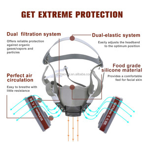 Masker Setengah Wajah Silikon Reusable Grosir, Mudah Dibersihkan, Dapat Dicuci, Anti Debu, <span class=keywords><strong>Respirator</strong></span> Pelindung untuk Penggunaan Cat Semprot - Product Image 4