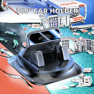 Navigation flexible sur le tableau de bord de la voiture 360 °   Support de téléphone portable rotatif pour voiture avec mode de fixation par insertion réglable - Product Image 2