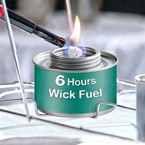 6 Hrs Burning Time Wick DEG <strong>Chaffing</strong> <strong>Fuel</strong> Can Burner Tabletop Fireplace Cooking Buffet Wick <strong>Fuel</strong> - Product Image 1