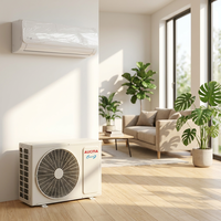 Climatiseur mural inverter R32 mini-split à faible bruit et régulation d'humidité de 12000 à 18000 BTU pour bureau