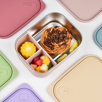 Manchon en silicone Boîte à lunch en acier inoxydable 304 Housse en silicone sans BPA Riz frais pour les employés de bureau Rangement pratique des repas fendus
