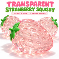 Jouet anti-stress à rebond lent en forme de fraise transparente, simulation de fruit souple, type Vaseline
