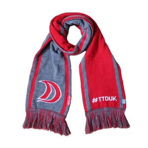 Bufanda de Fútbol Personalizada al por Mayor, de Alta Calidad, Diseño Jacquard, Acrílica, Tejida, para Clubes Deportivos, con Flecos y Borlas - Product Image 1