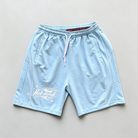 Shorts Hot Rod Bleu Clair, Style Vintage, Taille Élastique, Style Y2K, Sportif, Streetwear, Mode Homme, Vente en Gros, Lot en Gros