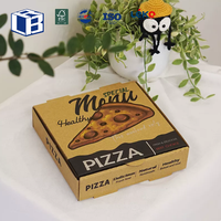 Kotak Pizza Grosir Custom Cetak Pola Kartun B-flute Kotak Kemasan Pizza Bergelombang untuk Layanan Bawa Pulang Toko Pizza