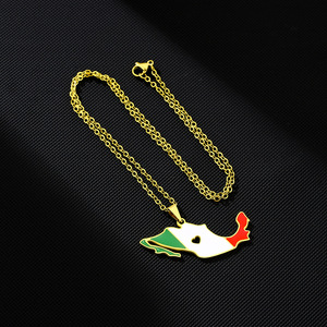 Nuevo México mapa bandera colgante collar para Mujeres Hombres oro plata Color Acero inoxidable encanto moda joyería mexicana regalos - Product Image 3