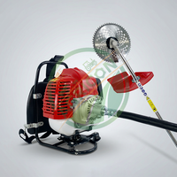 Nueva Desbrozadora Agricon GX-35 Roja de Acero Inoxidable a Gasolina con Mochila, Recortadora de Maleza y Bordeadora, 8 Accesorios para Agricultura y Jardinería