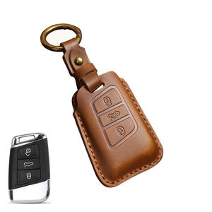 เหมาะสำหรับเคสกุญแจรถยนต์โฟล์คสวาเก้นสำหรับ Magotan, Passat, Sagitar, CC, Weilan รุ่นใหม่, Tiguan, เคสป้องกันหนังแท้คุณภาพสูง - Product Image 6