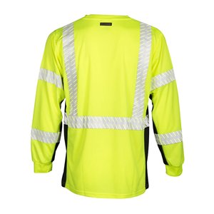 Maglietta di Sicurezza ad Alta Visibilità ANSI Classe 3 a Maniche Lunghe, T-Shirt da Lavoro per Edilizia, <span class=keywords><strong>Magliette</strong></span> Riflettenti di Sicurezza all'Ingrosso - Product Image 3