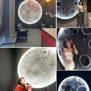 Lámpara de Pared Creativa con Forma de Luna 3D, Lámpara de Barra Circular de Lujo, Decoración Única para Camping - Product Image 3