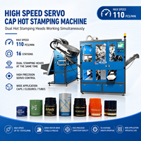 Machine de marquage à chaud entièrement automatique à grande vitesse pour capuchons en plastique et en aluminium, double tête, contrôle servo HMI, 110 pièces/min, rapide