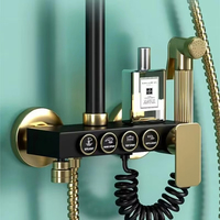 Robinet de douche encastré noir avec contrôle de la baignoire intégré et fonction Watermark