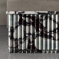 Table console en marbre Verde Alpi, design moderne et luxueux, table de présentation en pierre verte pour projets d'intérieur, couloir, entrée