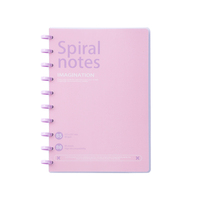 Cuaderno de Regalo con Cubierta de PP Impresa B5, Minimalista, de Color Sólido Pastel, con Encuadernación de Discos y Hojas Sueltas