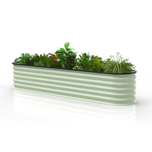Hot Sale 17"/43cm Tall Raised Garden Bed Kits Galvanized <b>Planter</b> Box Outdoor for <b>Vegetables</b> Flowers Herbs - Product Image 3