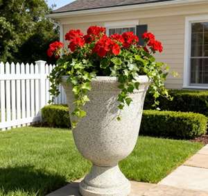 กระถางต้นไม้พลาสติก PP ลายจุดแบบวินเทจ ขนาด 19 นิ้ว สีดำและสีเบจ พร้อมรูระบายน้ำ สำหรับใช้ภายในและภายนอกอาคาร - Product Image 1