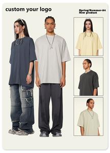 เสื้อยืดแขนสั้นลำลองไซส์ใหญ่พิเศษใส่ได้ทั้งชายและหญิงเสื้อยืดแนวสตรีทแวร์ผ้าคอตตอน100% ออกแบบโลโก้ได้ตามต้องการ - Product Image 2