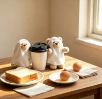 Ornement de tasse en peluche Ours Fantôme, Décoration d'Halloween Ours Fantôme, Housse mignonne en peluche pour tasse à café, Décoration de table festive