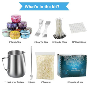 <span class=keywords><strong>Kit</strong></span> de <span class=keywords><strong>fabrication</strong></span> de bougies en gros, ensemble complet, <span class=keywords><strong>cire</strong></span> <span class=keywords><strong>d</strong></span>'<span class=keywords><strong>abeille</strong></span> naturelle, écologique, pots colorés avec boîte cadeau, arômes parfumés, <span class=keywords><strong>fabrication</strong></span> de bougies DIY - Product Image 2
