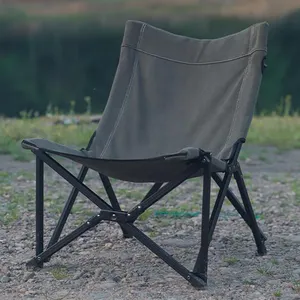 고품질 접이식 면 캔버스 캠프파이어 모닥불 오픈 파이어 피트 캠핑 의자 로우 스타일 의자
