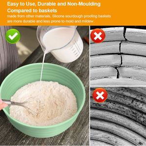 Custom Baking Supplies Collapsible Sourdough Proofing <b>Basket</b> Kit <b>Foldable</b> Silicone Bread Proofing <b>Basket</b> Set for Sourdough - Product Image 4