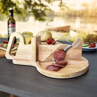 JUNJI Trancheuse à saucisses en bois Chorizo Guillotine Trancheuse à salami avec acier inoxydable pour trancher la trancheuse Biltong