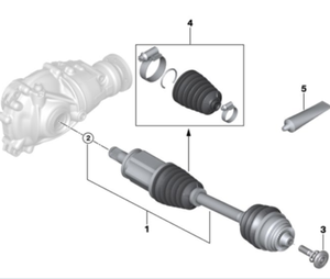 HELI 31608486204 Arbre de transmission en acier pour G05/G06/G07, demi-arbre d'essieu avant gauche avec joint homocinétique - Taille standard OEM, garantie 1 an - Product Image 2