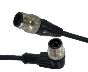 Câble M12 moulé sur mesure connecteur mâle femelle 3 4 5 8 12 17 broches capteur lumière extérieure Led fil d'aviation étanche