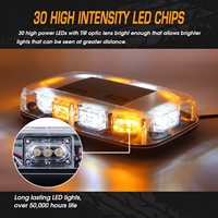 Nouvelle barre lumineuse LED mini stroboscopique ambrée SHINEMIEN WL-52010P pour toit, 30 LED, fixation magnétique, 12-24V, avertissement de sécurité d'urgence