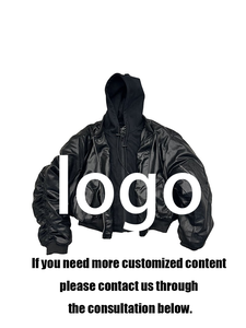 جاكيت طيار MA1 من الجلد بطبقة مزدوجة وقلنسوة مزيفة، سترة شتوية منفوخة من الجلد للرجال بالجملة - Product Image 2