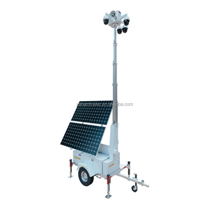 Radar kích hoạt tháp CCTV năng lượng mặt trời với thiết bị Sence gió và bảng điều khiển năng lượng mặt trời có thể điều chỉnh 144 ° - Product Image 2