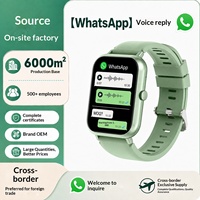 zl Montre connectée carrée transfrontalière la plus vendue, Assistant vocal IA, Réponse vocale WhatsApp, Étanche IP67, Cadrans personnalisables