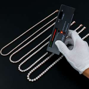 Collar de tenis de plata de ley 925 de alta calidad personalizado para hombre, estilo hip hop, cadena VVS Ice con diamantes de imitación Moissanite, regalo - Product Image 2