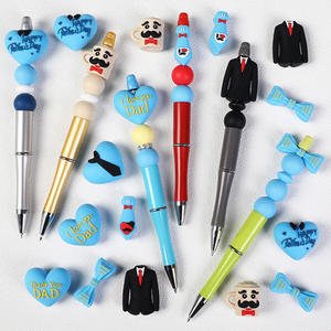 Al por mayor Cuentas focales de silicona 3D con forma de corazón de dibujos animados para el Día del Padre, para joyería DIY, pulseras de papá, regalos creativos y cuentas sueltas para bolígrafos - Product Image 6