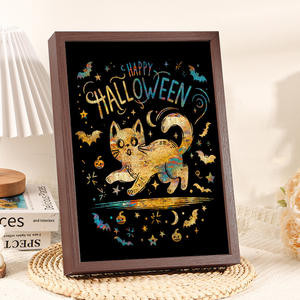 Décor d'automne d'Halloween et de Thanksgiving: Panneau en bois de 4, 9 X4.9 pouces avec citrouille fantôme pour plateau à plusieurs niveaux, manteau de cheminée fait à la main, bricolage <span class=keywords><strong>Chine</strong></span> - Product Image 6