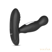 Masseur anal rotatif à électrostimulation de la prostate avec vibration à 360° et télécommande, silicone imperméable IPX5 pour hommes
