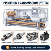 Mesin Bubut CNC Horizontal Flat Bed CK6180 dengan Swing 800mm, Lubang Spindle 105mm untuk Pembubutan Rol dan Flensa Poros Besar
