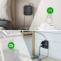 Stop Kontak Lantai ABS IP20 FCC Efisiensi Tinggi 10A 4AC 2USB-C 1USB-A dengan Proteksi Lonjakan Arus untuk Kantor, Rumah, Hotel, dan Mahasiswa