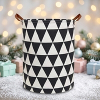 Panier de rangement pliable en coton et lin, imperméable, avec poignées de transport, bac de rangement pliable pour la salle de bain