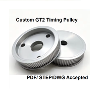 Custom 2GT GT2 Timing Pulley Aluminum Alloy Lightweight Anti-Slip for Various Transmission Systems ODM OEM Supply Drawing-Based