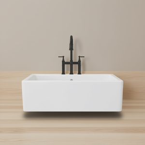 Évier de cuisine rectangulaire en céramique blanche, style ferme, 36 pouces, à cuve unique, surface brillante - Product Image 2