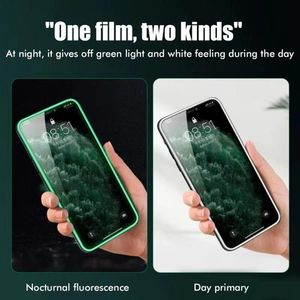Protection d'écran en verre trempé 3D luminescent néon qui brille dans le noir de haute qualité pour <span class=keywords><strong>iPhone</strong></span> 13 12 11 Pro Max X XS XR 7 8 Plus - Product Image 4