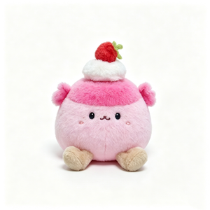 Peluche alimentaire personnalisée mignonne, peluche crème fraise, aliment en forme de rond, peluche dessert fraise, jouet peluche gâteau rose - Product Image 4