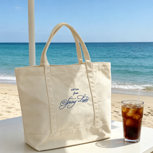 Bolsa de Mano Impermeable de 16 Onzas para Mujer, con Logotipo Bordado, de Lona Resistente, para Bodas, Viajes y Playa - Product Image 5