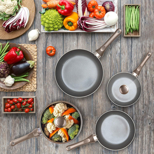 Juego de 6 Ollas de Cocina con Tapas de Vidrio, Asas de Baquelita, Aptas para Lavavajillas y Horno, para Estufas de Gas e Inducción, Juego de Utensilios de Cocina de Cerámica - Product Image 6