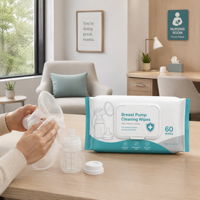 Lingettes de nettoyage tout-en-un pour tire-lait et accessoires, fournitures d'allaitement de qualité hospitalière, production OEM/ODM à grande échelle pour importateurs
