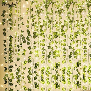 84Ft 12 Pack Guirlande De Lierre Artificiel Plantes Vigne Suspendus Guirlande avec 80 <span class=keywords><strong>A</strong></span> MENÉ LA Lumière De Ficelle Suspendu pour La Maison Cuisine Jardin FZH328 - Product Image 1