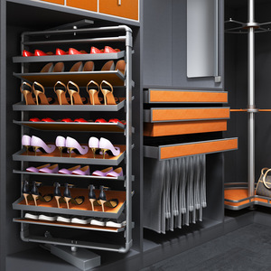Household Durable Revolving Aluminum <b>Shoe</b> <b>Storage</b> <b>Rack</b> Space-Saving Multi-Layer Slim Rotating Cabinet Hardware Fittings - Product Image 6