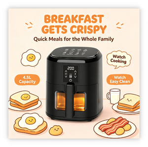 Friteuse à air <span class=keywords><strong>de</strong></span> 4,5 L : Choisissez le modèle visible ou non visible – Sélection flexible pour votre marché - Product Image 5